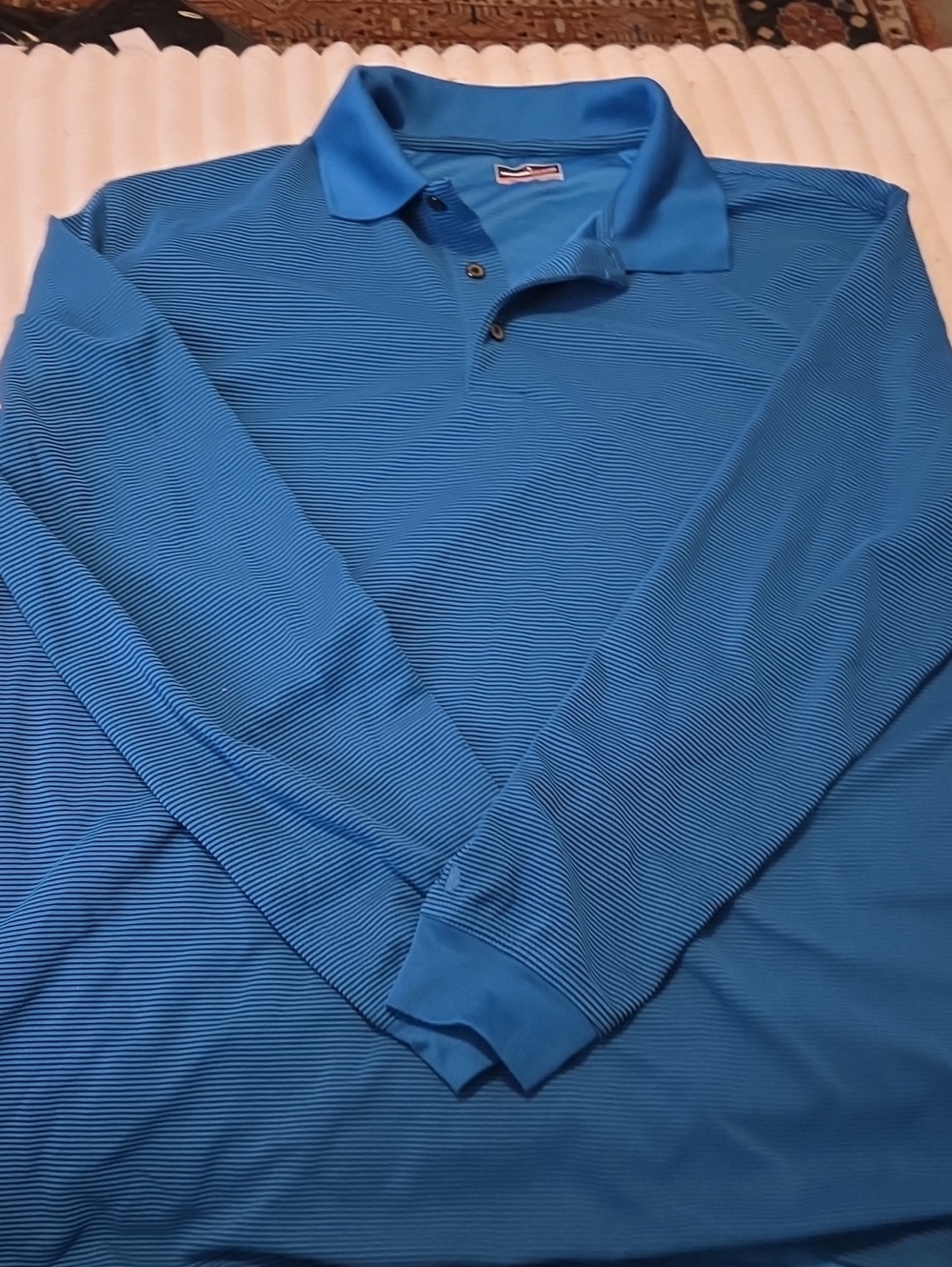 Grand Slam Men's Blue Long-Sleeve Polo